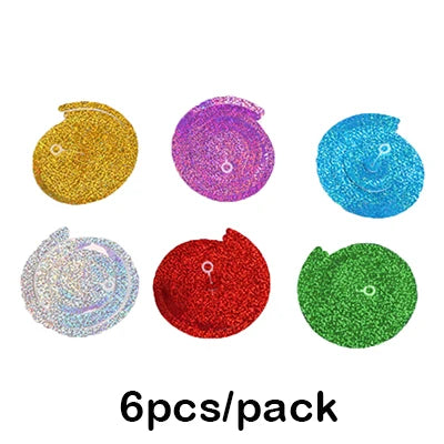 6pcs/pack Party Spiral Decoration Birthday Party Wedding Decorative Ornaments Foil Swirls Banner Tassels Garland