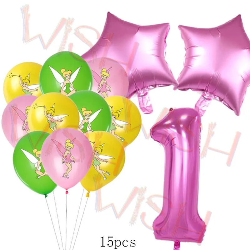 Princess Tinker Bell Balloon Fairy First Birthday Party Decoration Supplies Ballon Home Garden Girl Wed Decor Gift Baby Shower