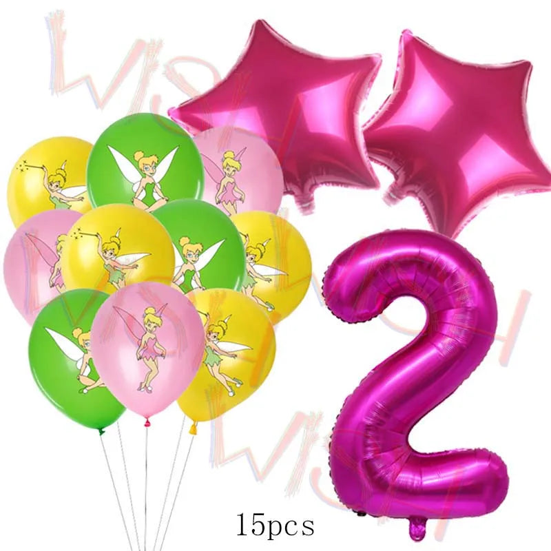 Princess Tinker Bell Balloon Fairy First Birthday Party Decoration Supplies Ballon Home Garden Girl Wed Decor Gift Baby Shower