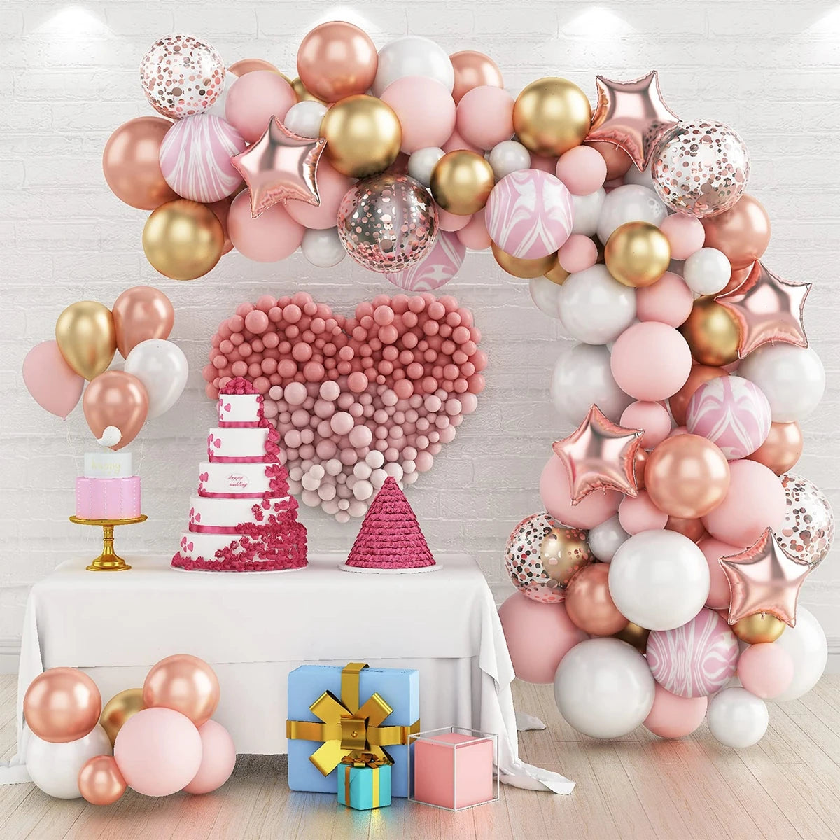 Retro Pink Pastel Macaron Balloons Garland Arch Kit Wedding Birthday Party Decoration Girls Baby Shower Rose Gold Ballon Chain