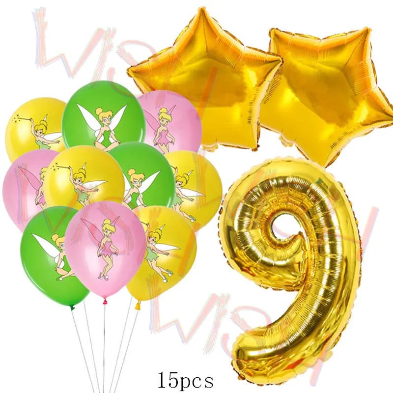 Princess Tinker Bell Balloon Fairy First Birthday Party Decoration Supplies Ballon Home Garden Girl Wed Decor Gift Baby Shower