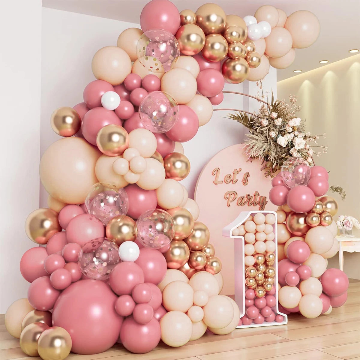 Retro Pink Pastel Macaron Balloons Garland Arch Kit Wedding Birthday Party Decoration Girls Baby Shower Rose Gold Ballon Chain