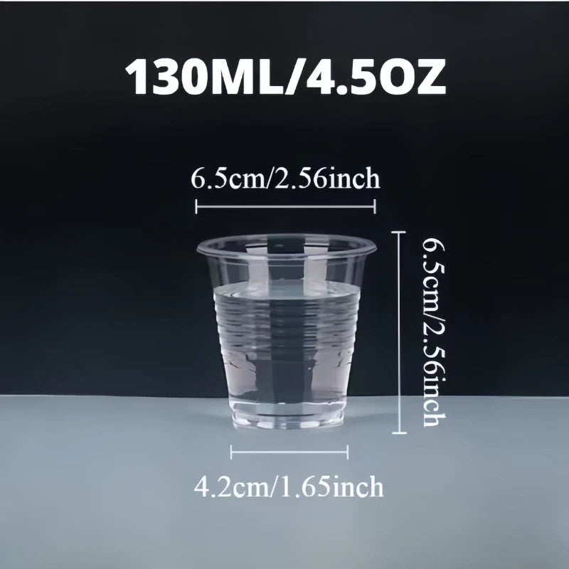 100PCS Disposable Transparent Plastic Cups Household Transparent Drinking Cups Outdoor Picnic Birthday Kitchen Party Utensils
