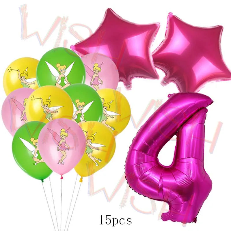 Princess Tinker Bell Balloon Fairy First Birthday Party Decoration Supplies Ballon Home Garden Girl Wed Decor Gift Baby Shower