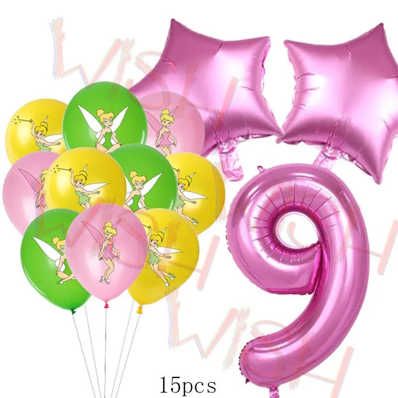 Princess Tinker Bell Balloon Fairy First Birthday Party Decoration Supplies Ballon Home Garden Girl Wed Decor Gift Baby Shower