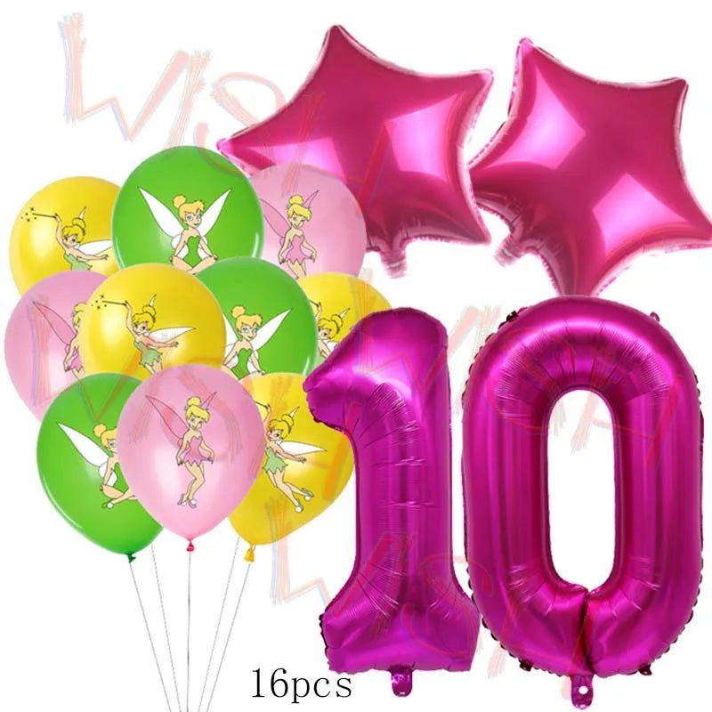 Princess Tinker Bell Balloon Fairy First Birthday Party Decoration Supplies Ballon Home Garden Girl Wed Decor Gift Baby Shower