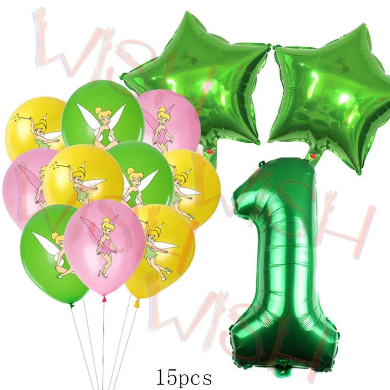 Princess Tinker Bell Balloon Fairy First Birthday Party Decoration Supplies Ballon Home Garden Girl Wed Decor Gift Baby Shower