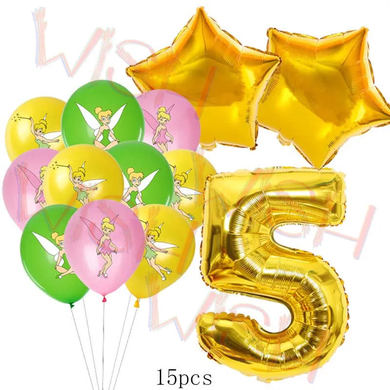 Princess Tinker Bell Balloon Fairy First Birthday Party Decoration Supplies Ballon Home Garden Girl Wed Decor Gift Baby Shower