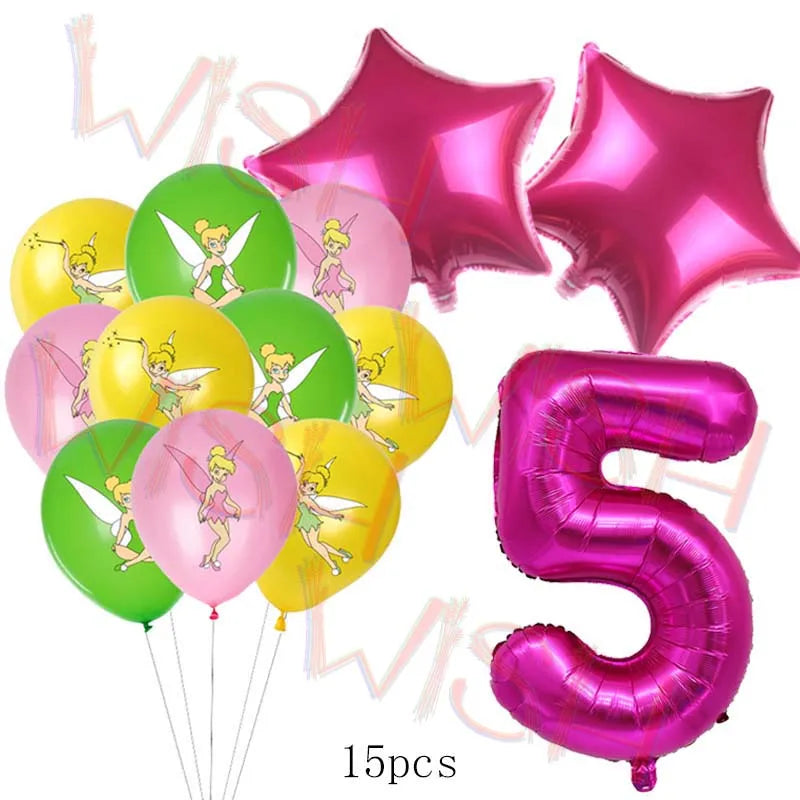 Princess Tinker Bell Balloon Fairy First Birthday Party Decoration Supplies Ballon Home Garden Girl Wed Decor Gift Baby Shower