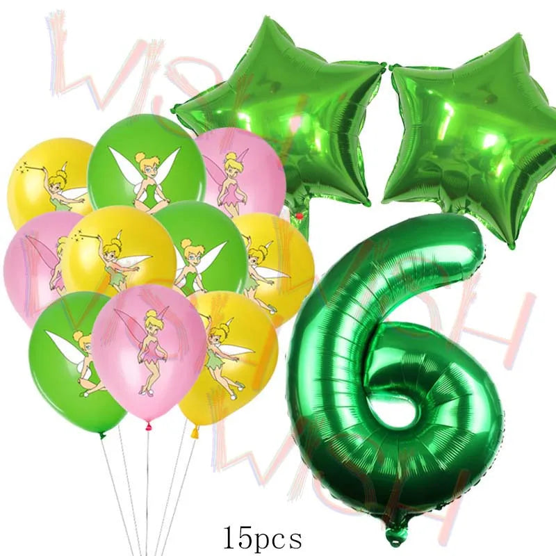 Princess Tinker Bell Balloon Fairy First Birthday Party Decoration Supplies Ballon Home Garden Girl Wed Decor Gift Baby Shower