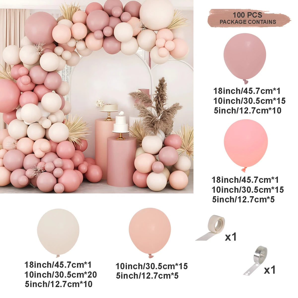 Retro Pink Pastel Macaron Balloons Garland Arch Kit Wedding Birthday Party Decoration Girls Baby Shower Rose Gold Ballon Chain