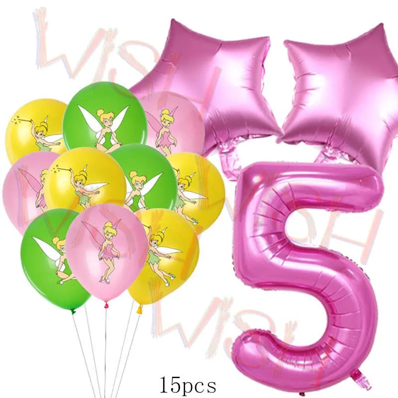 Princess Tinker Bell Balloon Fairy First Birthday Party Decoration Supplies Ballon Home Garden Girl Wed Decor Gift Baby Shower