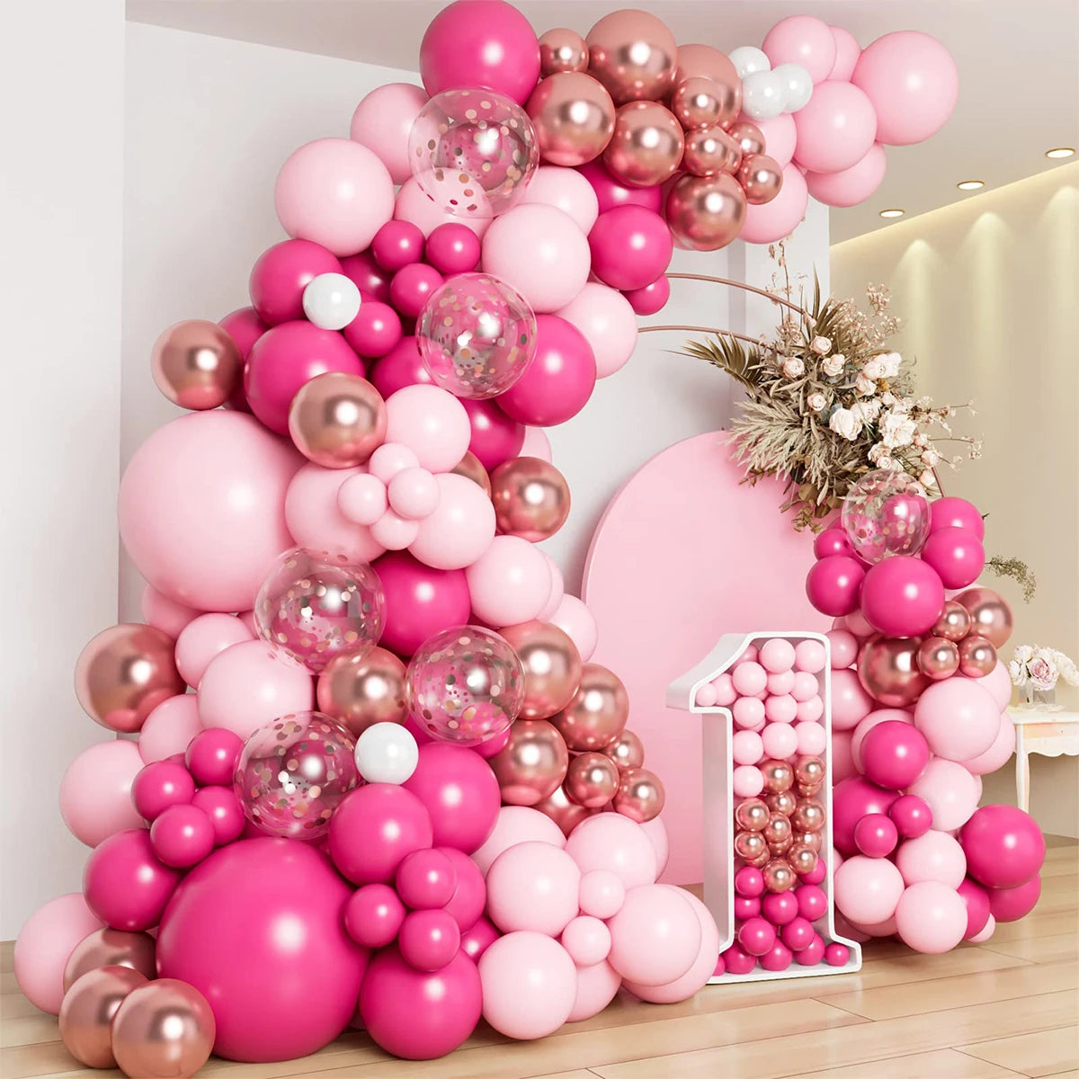 Retro Pink Pastel Macaron Balloons Garland Arch Kit Wedding Birthday Party Decoration Girls Baby Shower Rose Gold Ballon Chain