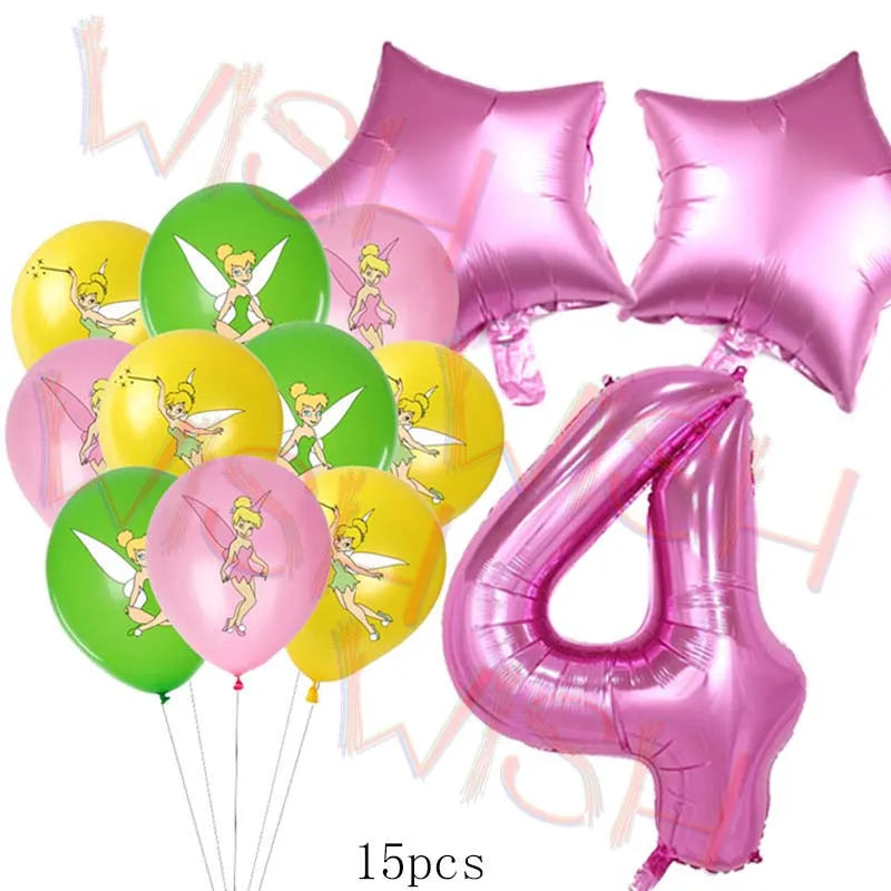 Princess Tinker Bell Balloon Fairy First Birthday Party Decoration Supplies Ballon Home Garden Girl Wed Decor Gift Baby Shower