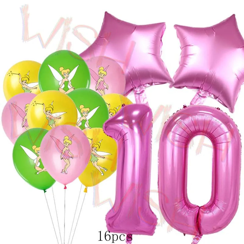 Princess Tinker Bell Balloon Fairy First Birthday Party Decoration Supplies Ballon Home Garden Girl Wed Decor Gift Baby Shower