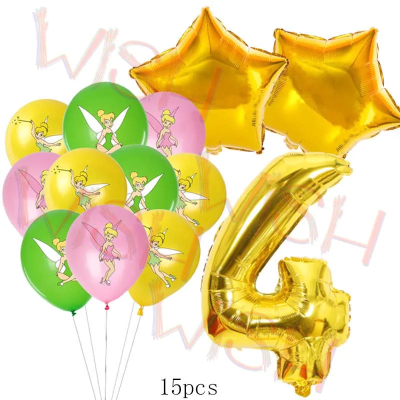 Princess Tinker Bell Balloon Fairy First Birthday Party Decoration Supplies Ballon Home Garden Girl Wed Decor Gift Baby Shower