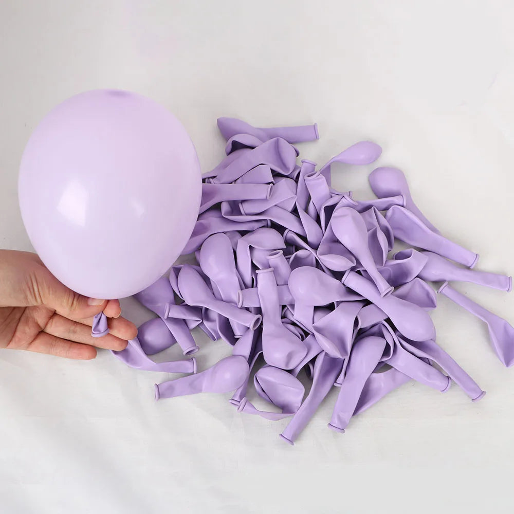 50PCS Balloon Set For Weddings, Birthdays, Macaron Pink Purple Metal and Confetti Balloons, Used For Indoor and Outdoor Party De