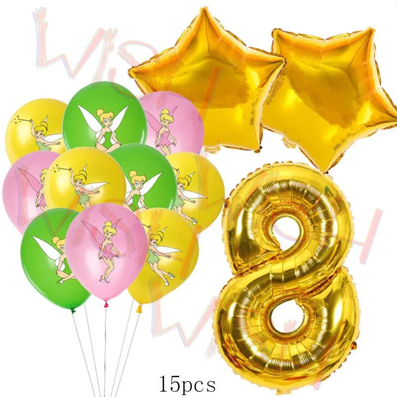 Princess Tinker Bell Balloon Fairy First Birthday Party Decoration Supplies Ballon Home Garden Girl Wed Decor Gift Baby Shower