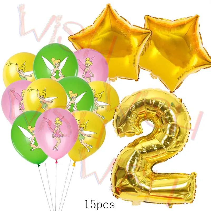 Princess Tinker Bell Balloon Fairy First Birthday Party Decoration Supplies Ballon Home Garden Girl Wed Decor Gift Baby Shower