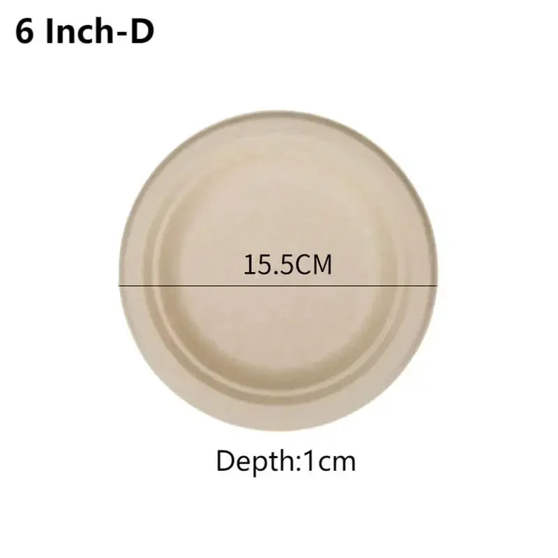 50pcs 3/5/6 Inch Disposable Plates Eco-Friendly Degradable Paper Plate For Barbecue Picnic Office Birthday Party Supplies