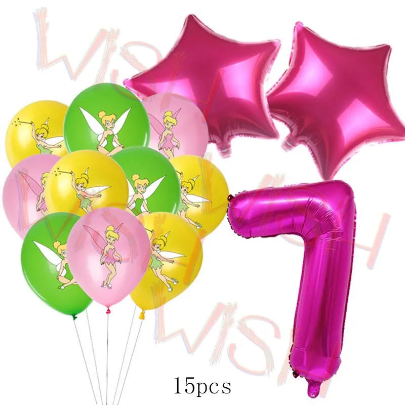 Princess Tinker Bell Balloon Fairy First Birthday Party Decoration Supplies Ballon Home Garden Girl Wed Decor Gift Baby Shower