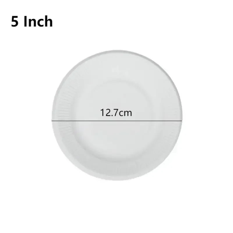 50pcs 3/5/6 Inch Disposable Plates Eco-Friendly Degradable Paper Plate For Barbecue Picnic Office Birthday Party Supplies