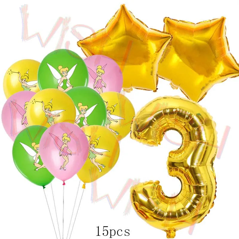 Princess Tinker Bell Balloon Fairy First Birthday Party Decoration Supplies Ballon Home Garden Girl Wed Decor Gift Baby Shower