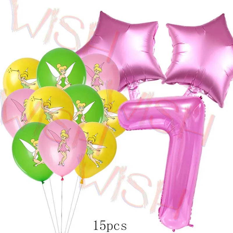 Princess Tinker Bell Balloon Fairy First Birthday Party Decoration Supplies Ballon Home Garden Girl Wed Decor Gift Baby Shower