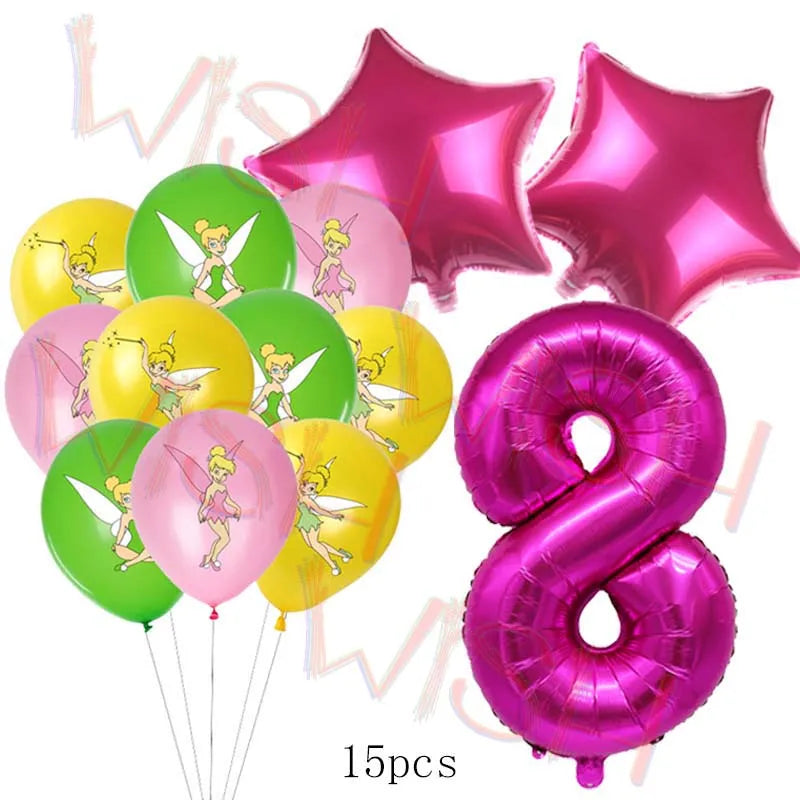 Princess Tinker Bell Balloon Fairy First Birthday Party Decoration Supplies Ballon Home Garden Girl Wed Decor Gift Baby Shower