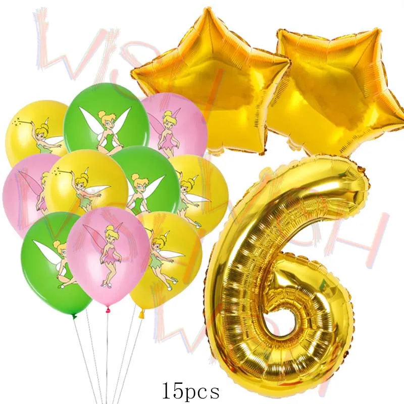 Princess Tinker Bell Balloon Fairy First Birthday Party Decoration Supplies Ballon Home Garden Girl Wed Decor Gift Baby Shower