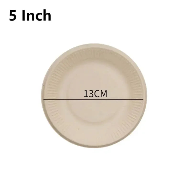 50pcs 3/5/6 Inch Disposable Plates Eco-Friendly Degradable Paper Plate For Barbecue Picnic Office Birthday Party Supplies