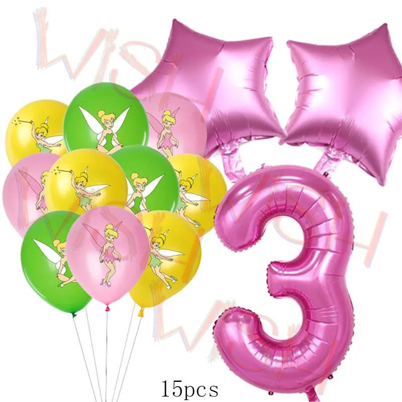 Princess Tinker Bell Balloon Fairy First Birthday Party Decoration Supplies Ballon Home Garden Girl Wed Decor Gift Baby Shower