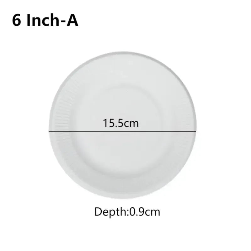 50pcs 3/5/6 Inch Disposable Plates Eco-Friendly Degradable Paper Plate For Barbecue Picnic Office Birthday Party Supplies