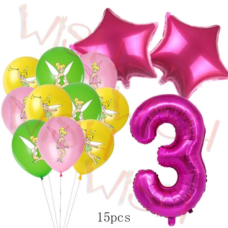 Princess Tinker Bell Balloon Fairy First Birthday Party Decoration Supplies Ballon Home Garden Girl Wed Decor Gift Baby Shower