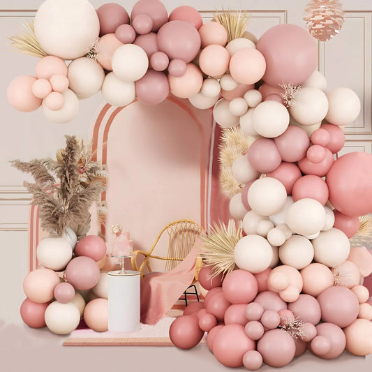 Retro Pink Pastel Macaron Balloons Garland Arch Kit Wedding Birthday Party Decoration Girls Baby Shower Rose Gold Ballon Chain