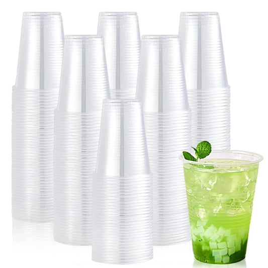 100PCS Disposable Transparent Plastic Cups Household Transparent Drinking Cups Outdoor Picnic Birthday Kitchen Party Utensils