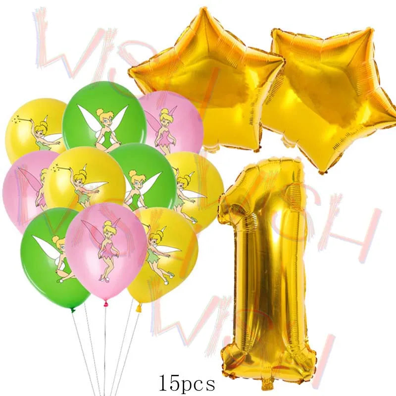Princess Tinker Bell Balloon Fairy First Birthday Party Decoration Supplies Ballon Home Garden Girl Wed Decor Gift Baby Shower