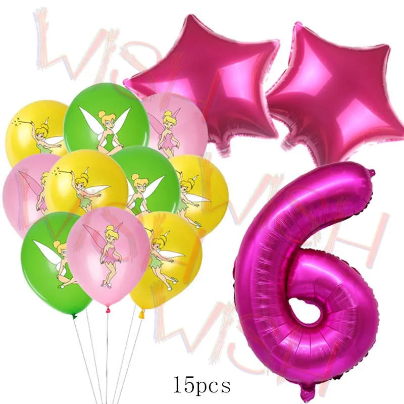 Princess Tinker Bell Balloon Fairy First Birthday Party Decoration Supplies Ballon Home Garden Girl Wed Decor Gift Baby Shower