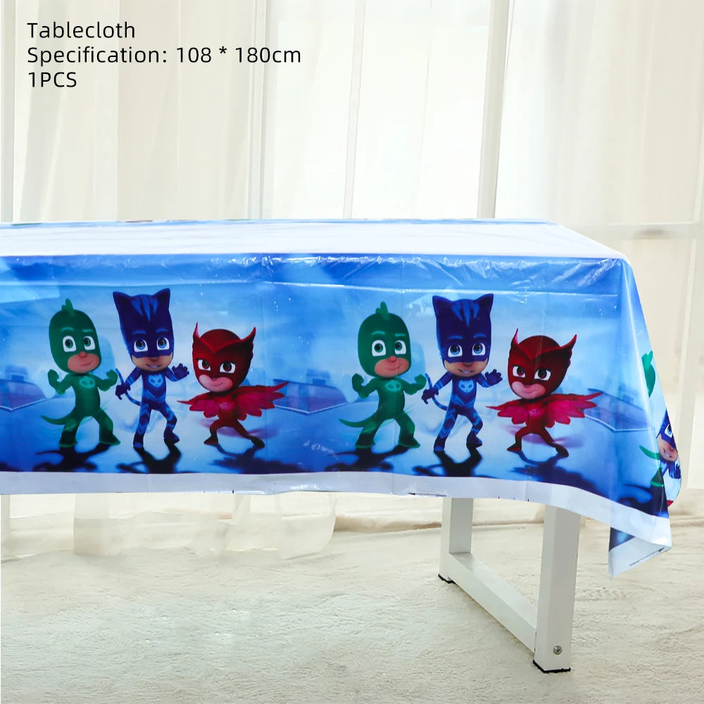 Kit Paper Tableware Pajamas Boys Happy Birthday Party Decoration Baby Shower Mask Boy Party Supplies Foil Balloons Kit Gift Bags