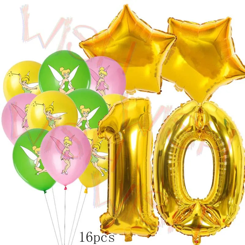 Princess Tinker Bell Balloon Fairy First Birthday Party Decoration Supplies Ballon Home Garden Girl Wed Decor Gift Baby Shower